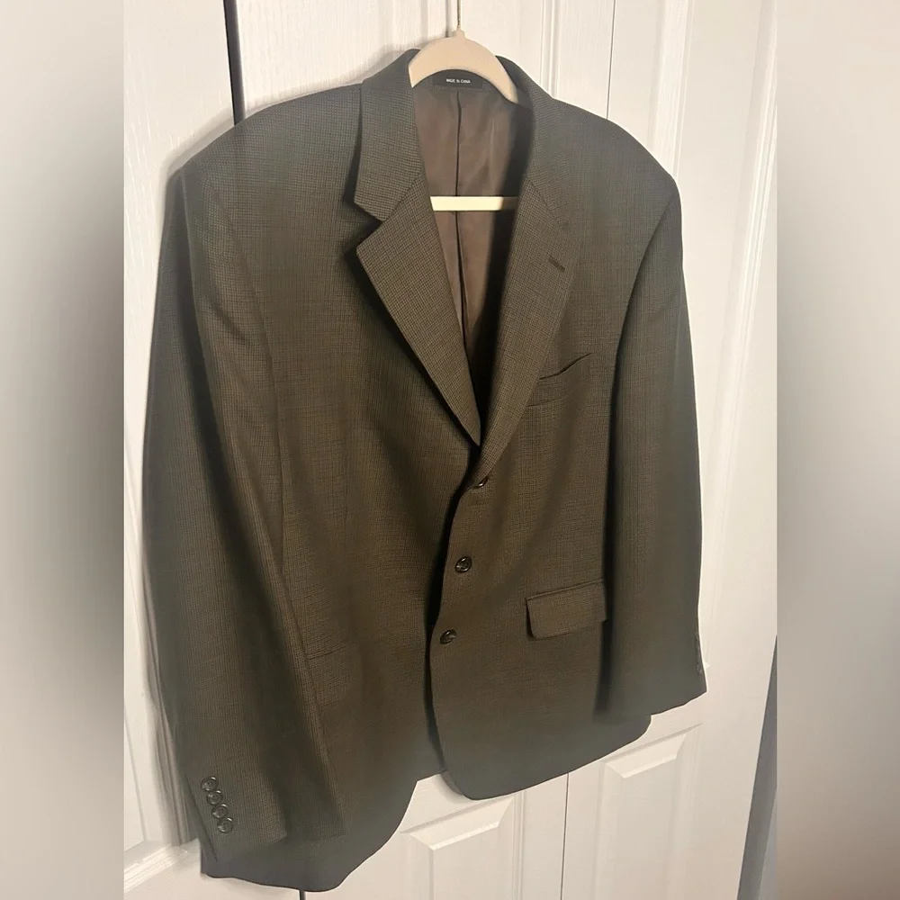 Ralph Lauren Houndstooth Blazer 44S Brown Checkered Black Label Wool 3-Button‎